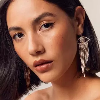 Серьги Fracus с бриллиантами блестящие европейские и американские популярные модные универсальные украшения для ушей для женщин золотистый