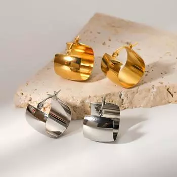 Серьги французского винтажного дизайна Niche, геометрические круглые серьги из 18-каратного золота и нержавеющей стали, женские серьги премиум-класса