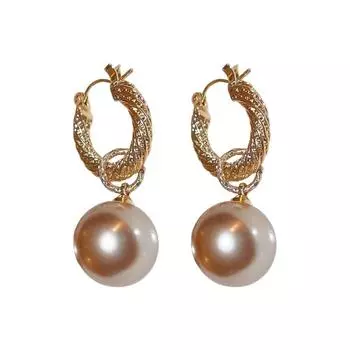 Серьги French Light Luxury Large Pearl Серьги Retro Temperament
