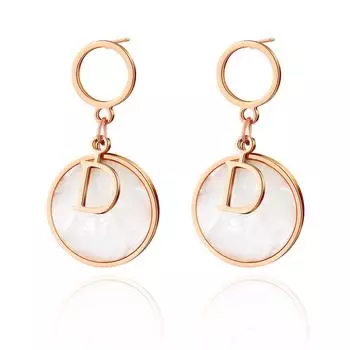 Серьги Fritillary из нержавеющей стали с позолотой, круглые серьги Niche Design Big-Name Wind Advanced из титановой стали