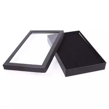 Серьги футляр дисплей 36 слотов ювелирные изделия органайзер лоток кольцо коробка для хранения мода чёрный