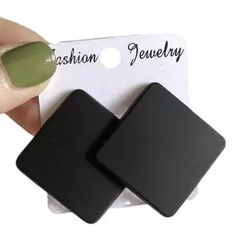 Серьги Геометрия Конфетного Цвета для Женщин Легкие Акриловые Серьги-Гвоздики Аксессуар Геометрические Аксессуары для Ушей для Вечеринки чёрный