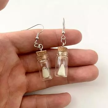 Серьги Ghost In Bottle светящиеся в темноте серьги Ghost Dangle светящиеся украшения на Хэллоуин для женщин и девушек