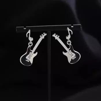 Серьги-гитары Ruggedly Chic Lightning – крутые панк-рок украшения для тех, кто любит музыку чёрный