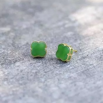 Серьги Green Premium Sense Of Four-Leaf Clover, серьги в стиле ретро, универсальные женские серьги, не вызывающие аллергию