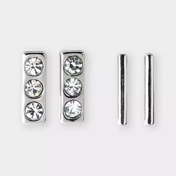 Серьги GU by Uniqlo с металлическими линиями без отверстий, 2 шт.