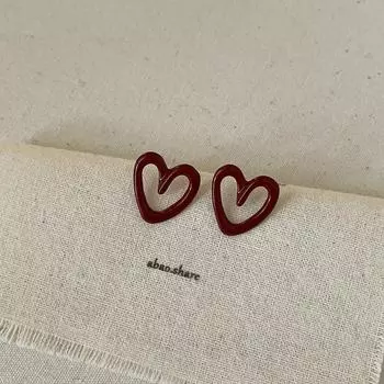 Серьги-гвоздики Ankola Red Oil Dripping Empty Love женские ретро легкие роскошные элегантные модные темпераментные универсальные серьги