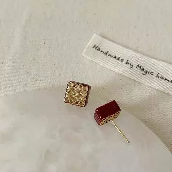 Серьги-гвоздики Ankola Red Oil Drop Hollow Metal, женские, ретро, легкие, роскошные, элегантные, модные, универсальные серьги