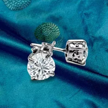 Серьги-гвоздики Arisha Silver Moissanite из стерлингового серебра 925 пробы 3mm