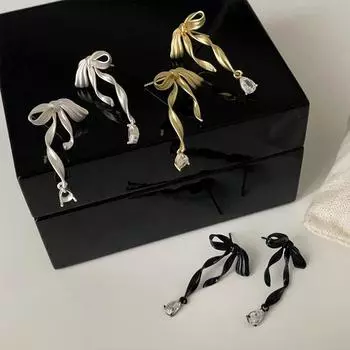 Серьги-гвоздики Ballet Matte Metal Bow, женские, милые, нежные, темпераментные, элегантные, универсальные серьги