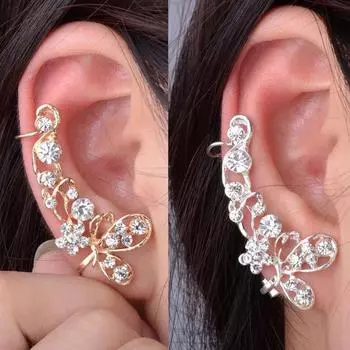 Серьги-гвоздики Bluelans, женские серьги-каффы в виде милой бабочки, 1 шт., ювелирные изделия Ear Clip
