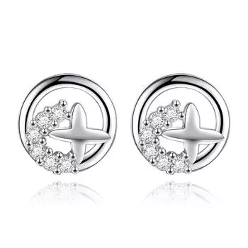 Серьги-гвоздики Butterfly Love Light, женские милые и свежие циркониевые посеребренные серьги