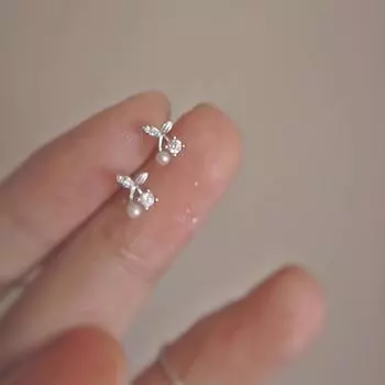 Серьги-гвоздики Cherry, женские простые серьги Niche Design Sense Micro Zircon Pearl Fruit, серьги Temperament Commuter