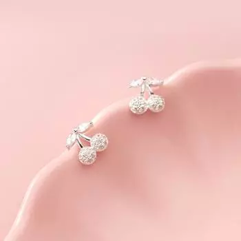 Серьги-гвоздики Cherry женские серьги-фрукты корейская версия Ins Temperament простые и маленькие серьги золотой