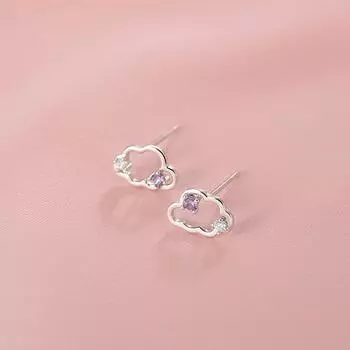 Серьги-гвоздики Cloud женские, поднимающие ушные отверстия, нишевый дизайн, летние серьги с цирконием, серьги Light Luxury