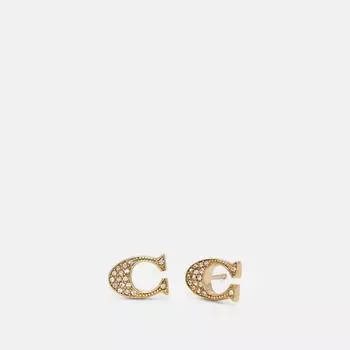 Серьги-гвоздики Coach Signature золотистый