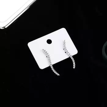 Серьги-гвоздики Curve Zircon, женские, простые, нишевые, серьги-гвоздики Sense Vertical Stripe Serpentine Personality Diamond