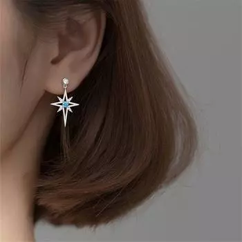 Серьги-гвоздики для пирсинга из стерлингового серебра 925 пробы с кристаллами и звездами для женщин, модные ювелирные изделия для помолвки, свадьбы, Pendientes Eh159