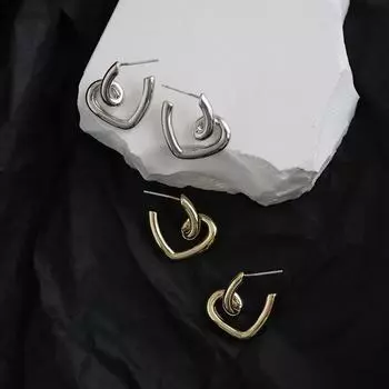 Серьги-гвоздики для пирсинга в форме сердца из стерлингового серебра 925 пробы для женщин, корейские украшения для вечеринок, подвески Oorbellen Eh004 золотой