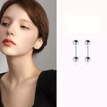 Серьги-гвоздики Doudou женские простые винтовые застежки-гвоздики с двойной головкой