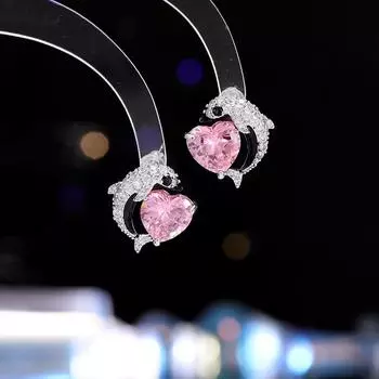 Серьги-гвоздики Fashion Love в виде дельфина из серебра 925 пробы, маленькие и изысканные, универсальные, креативные, для повседневных поездок на работу