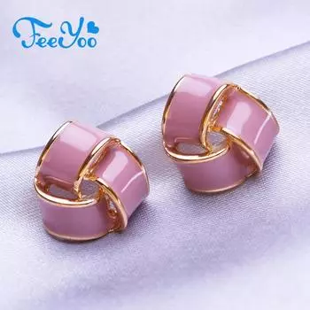 Серьги-гвоздики FEEYOO для женщин, популярные модные серьги, ювелирные изделия A