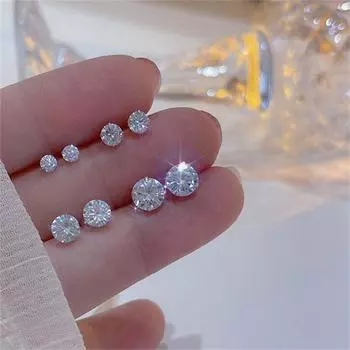 Серьги-гвоздики Flash Sparkle Mini Zircon с белыми стразами для женщин, мужчин и девушек, аксессуары, ювелирные изделия 3mm