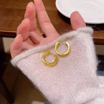 Серьги-гвоздики Frosted Brushed Irregular Round для женщин — элитные, простые, в европейском и американском стиле золотой