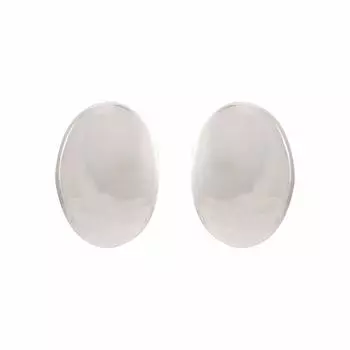 Серьги-гвоздики Gehena by Estele из недрагоценного металла, серебристого цвета с родием, гладкая галька для девочек