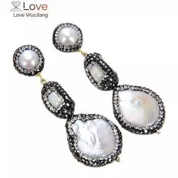 Серьги-гвоздики Gg Jewelry 26 мм из белого жемчуга в форме монеты из серебра 925 пробы 5cm