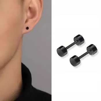 Серьги-гвоздики гипоаллергенные для мужчин и женщин подарок панк хип-хоп рок серьги черные модные украшения серебряный