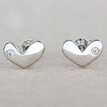 Серьги-гвоздики Heart Temperament, 1 пара, блестящие циркониевые серьги для женщин, винтажные свадебные украшения, стильный и элегантный модный подарок для девушки