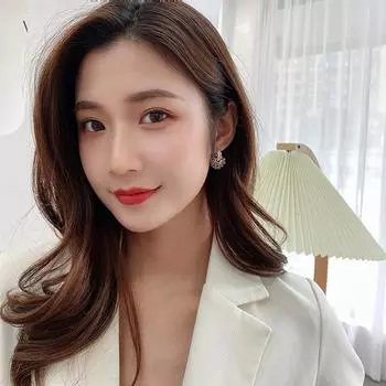 Серьги-гвоздики Heavy Industry Zircon Geometric Love, женские, простые, с пряжкой, квадратные, с бриллиантами, с трехмерным персиковым сердцем, 2024, новые серьги