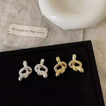 Серьги-гвоздики High Sense Knotted Metal Love, женские, изысканные, нишевые, уникальные, модные, темпераментные, универсальные серьги