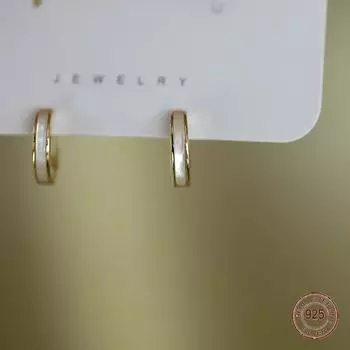 Серьги-гвоздики из белого ракушечного серебра 925 пробы в классическом французском стиле в корейском стиле с пряжкой для ушей, женские ювелирные изделия в подарок gold