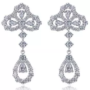 Серьги-гвоздики из белого золота 18 карат с сапфирами и драгоценными камнями для женщин, подарок на годовщину, стерлинговое серебро 925 пробы, ювелирные изделия