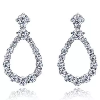 Серьги-гвоздики из белого золота 18 карат с сапфирами и драгоценными камнями для женщин, подарок на годовщину, стерлинговое серебро 925 пробы, ювелирные изделия