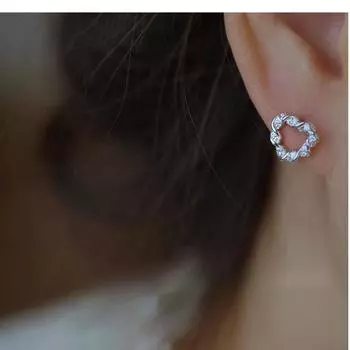 Серьги-гвоздики из чистого серебра S999, женские, витые, геометрические, треугольные, легкие, роскошные, полые, нишевые, изысканные, дикие серьги