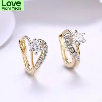 Серьги-гвоздики из циркония Aaa для женщин, милые серьги цвета шампанского из золота для девушек, роскошные женские серьги, ювелирные изделия