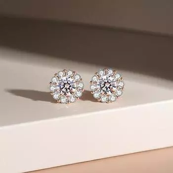 Серьги-гвоздики из циркония Temperament женские легкие роскошные серьги Niche