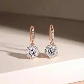 Серьги-гвоздики из французского циркония, женские серьги с атмосферным светом и роскошным нишевым дизайном