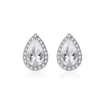 Серьги-гвоздики из французского серебра 925 пробы с каплями воды для женщин, супер яркие серьги из 18-каратного золота с бриллиантами, элегантные легкие роскошные серьги в форме груши 925 Silver