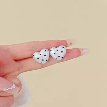 Серьги-гвоздики из хлопка и жемчуга в французский горошек, женские легкие серьги в стиле «темперамент», серьги высокого класса