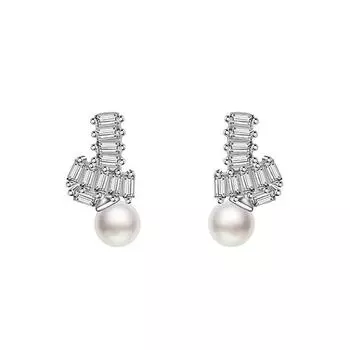Серьги-гвоздики из искусственного жемчуга с блестящим циркониевым покрытием для женщин, легкие, роскошные, корейские, для поездок на осень и зиму