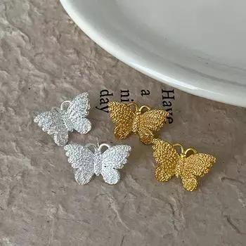 Серьги-гвоздики из матового металла со сверкающими бабочками, женские, французские, ретро, модные, индивидуальные, темпераментные, универсальные серьги