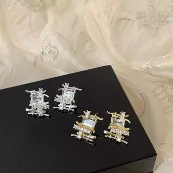 Серьги-гвоздики из металла и циркония Bramble, женские, нишевые, дизайн, высокая чувствительность, индивидуальность, уникальная мода, элегантные, универсальные серьги