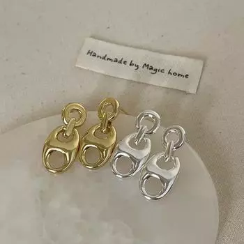 Серьги-гвоздики из металла в форме свиного носа, женские, нишевые, дизайнерские, изысканные, модные, простые, универсальные серьги