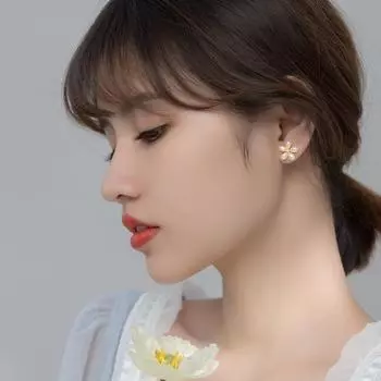 Серьги-гвоздики из настоящего стерлингового серебра 925 пробы с гладкими кристаллами и жемчугом для женщин, романтические, шикарные, элегантные ювелирные изделия для вечеринок золотой