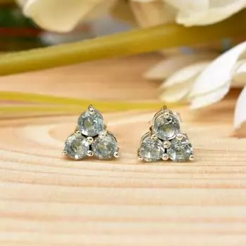 Серьги-гвоздики из натурального голубого топаза, серьги-гвоздики ручной работы из стерлингового серебра 925 пробы