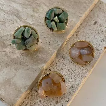 Серьги-гвоздики из натурального камня в стиле ретро, серьги с геометрическим нерегулярным дизайном, модные литературные простоты, старинные серьги для женщин